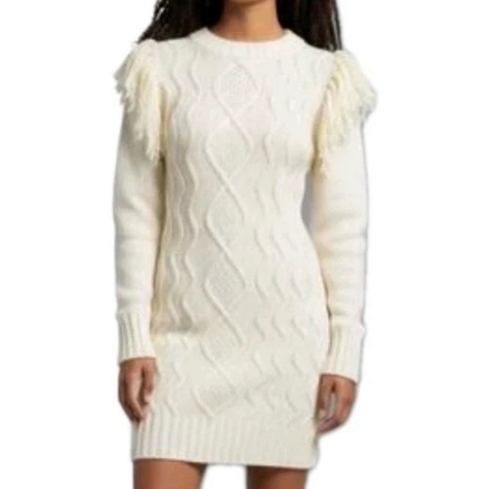 Eliza J Cream Long Sleeve Knit Dress